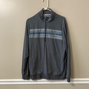 Travis Mathew Heather Grey Quarter Zip Cotton Jacket Long Sleeve